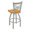 Holland Bar Stool Co 30" Swivel Bar Stool, Nickel Finish, Med Oak Seat 82030ANMedOak - alternate 2